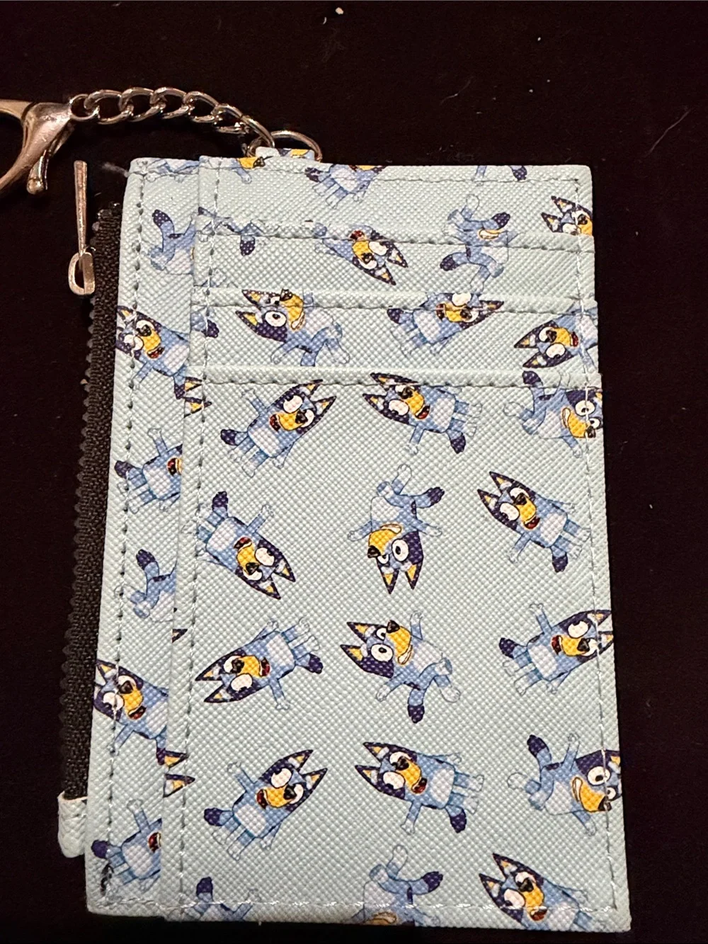 Bath & Body Works Light Blue Cartoon Print Card Holder with Keyring